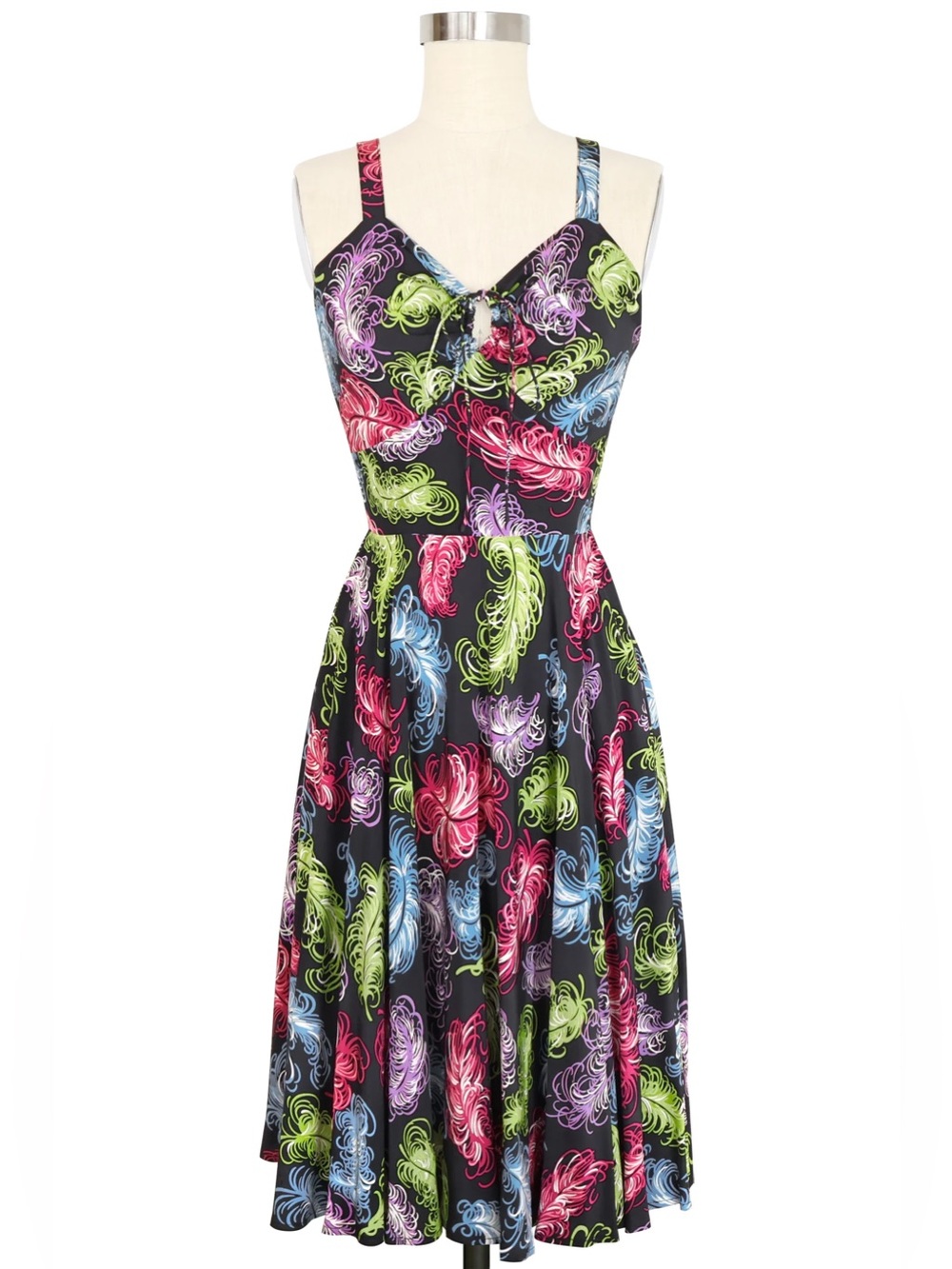 Trashy Diva L’Amour French Feathers Vintage Pinup Colorful Burlesque Dress